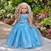 Blue Gown - 2 Piece Outfit - Blue Gown, Silver Slippers - Clothes Fits 18 Inch Doll (Doll Not Included)
