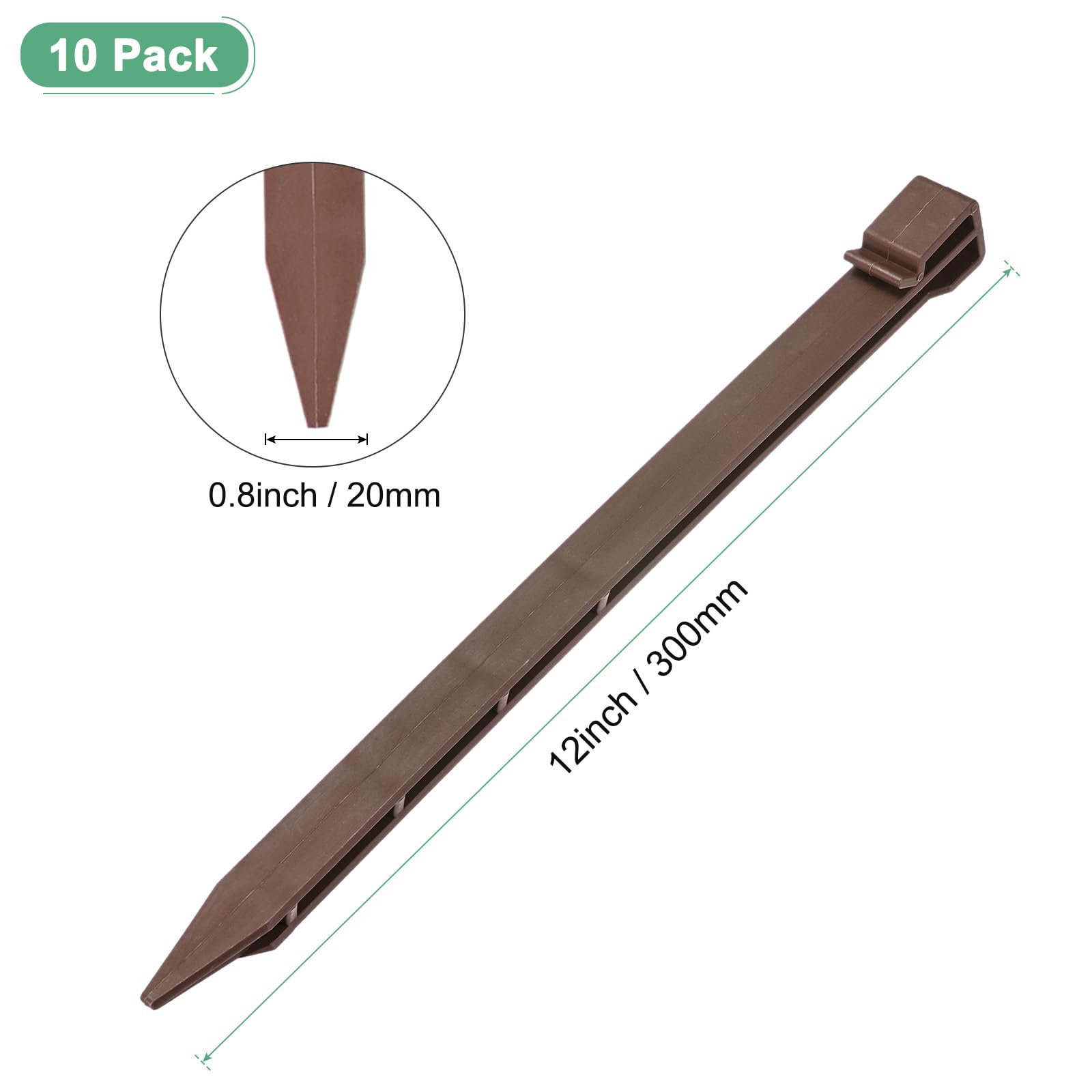 M METERXITY Confezione da 10 picchetti da giardino per bordi paesaggistici, in plastica, da 30,5 cm, picchetti di ancoraggio per paesaggi per bordi paesaggistici, barriere per erbacce/rivestimenti da