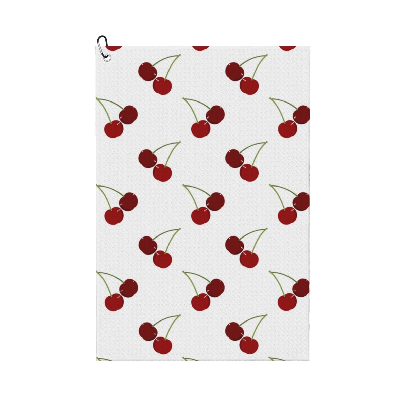 Hnnkloy Cute Cherry Pattern, 16x24 in Portable Waffle Golf Towels with Carabiner Clip for Golf Bag