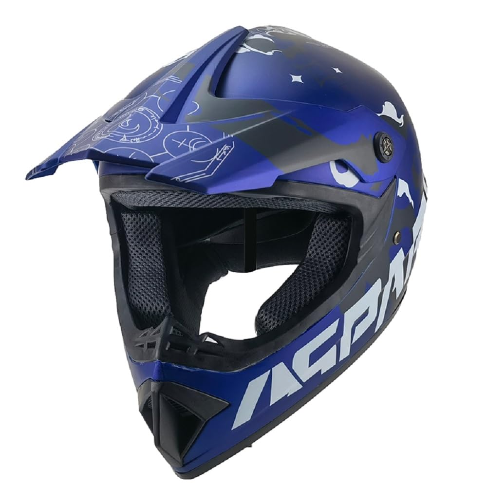 Kinder Crosshelm Spark – Motocrosshelm Helm Motorradhelm Motocross Jethelm Kinderhelm für ATV Quad und Dirtbike