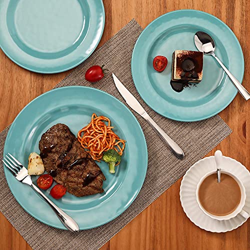 Tp Dinnerware Sets Service For 6, Melamine Dinner Plates And Bowls Set, 18-Piece Dishes Set, Teal #TOP3