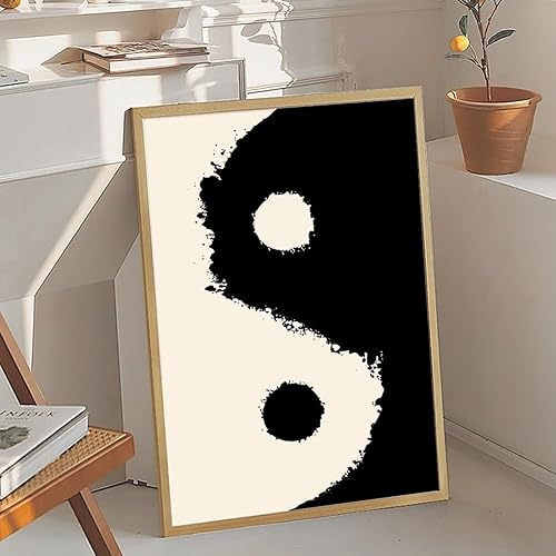 Miniatura 2 de VUVUKU Retro Yin Yang Art Poster  70s Sun & Moon Wall Print for Home, Boho & Meditation Decor