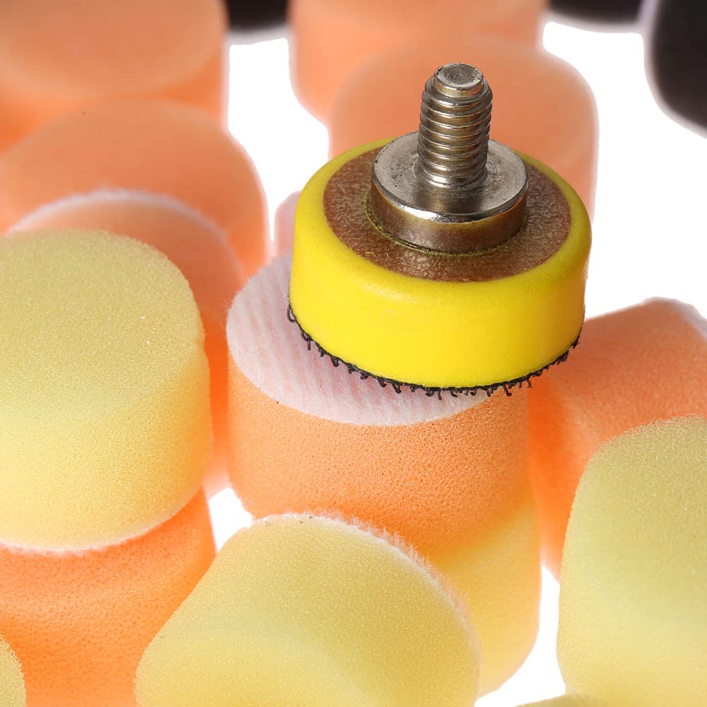 50 sztuk 1 cal 25mm gąbka woskowanie polerowanie podkładka polerska do polerowania samochodu M6 podkładka polerska płyta wspierająca do narzędzia obrotowego Dremel, 151 sztuk