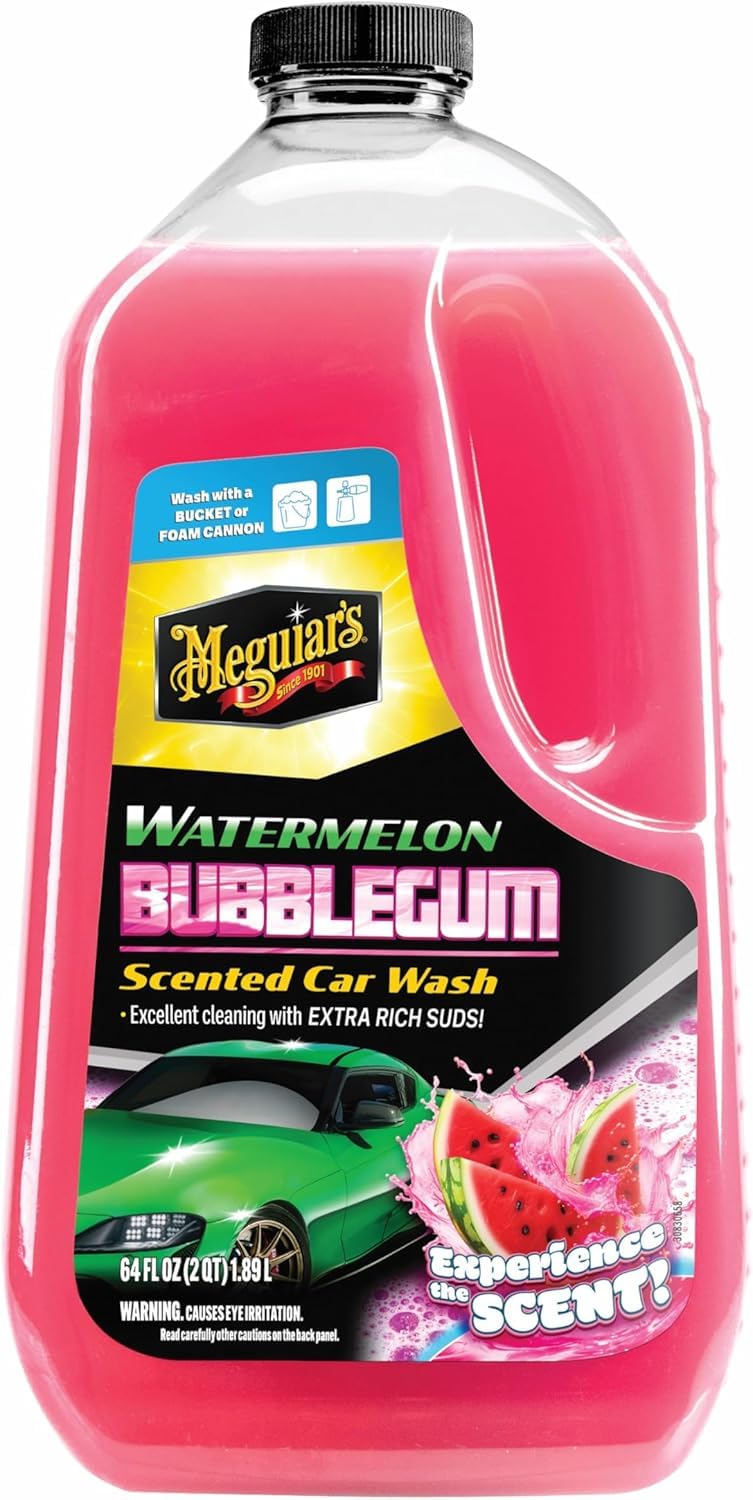 Meguiar's Watermelon Bubblegum Autoshampoo - Hervorragende Reinigungskraft, Angenehmer Duft, starke Schaumbildung, konzentrierte Formel, ideal für Schaumkanonen, 1890ml, G250464EU
