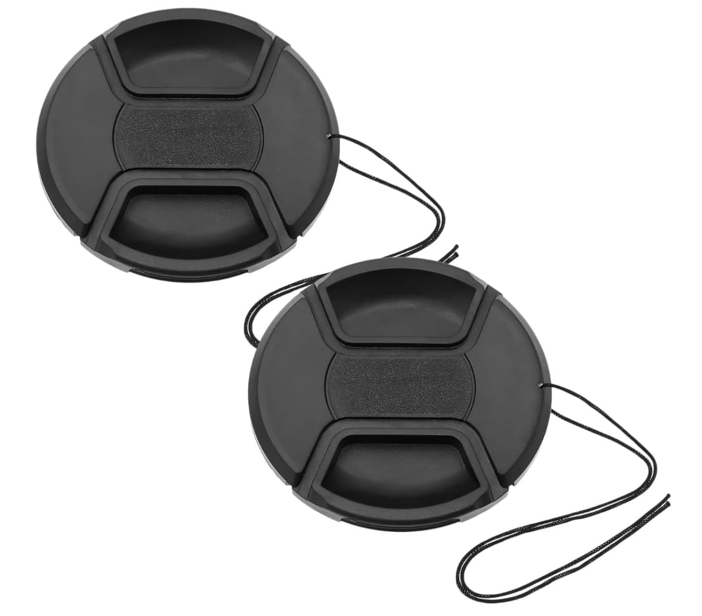2 Pack | Replacement Lens Cap Cover Front Lens Cap with Lanyard compatible with Canon EOS Rebel T7 T6 T5 T100 4000D T8i T7i T6s T6i T5i T4i T3i T2i T1i SL3 SL2 SL1 XSi XTi with 58mm Filter Thread