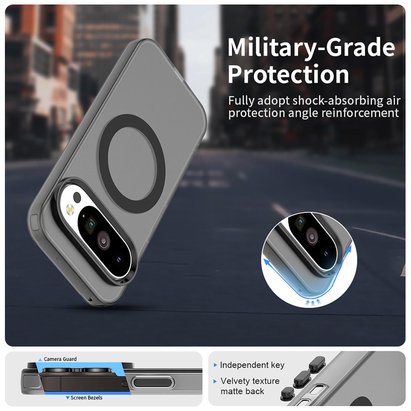 HikerClub for Google Pixel 6 Pro Phone Case Magnetic, Compatibile con Mag Safe Translucent