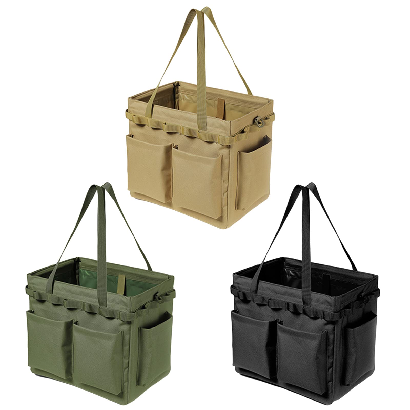 Borsa da picnic da campeggio multi-tasche Borsa portaoggetti Borsa di grande capacità con fori per appendere Pieghevole Outdoor Carry Toolbox Organizer-multifunzionale Storage Large Capacity