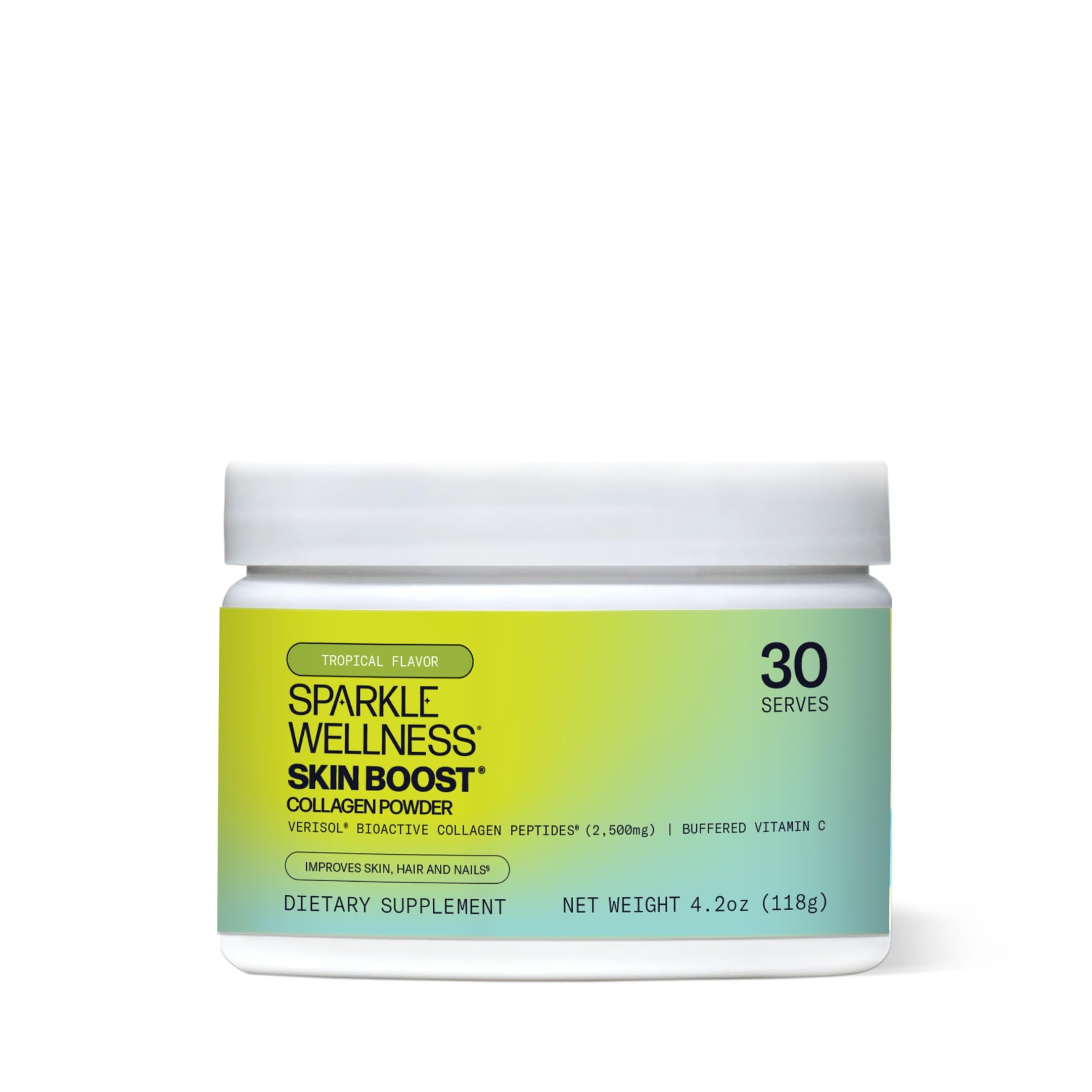 VERISOL Bioactive Hydrolyzed Collagen Peptides | Collagen Powder Supplement with Vitamin C for Skin, Hair & Nail Health | Skin Boost (Tropical) [30-Serves]