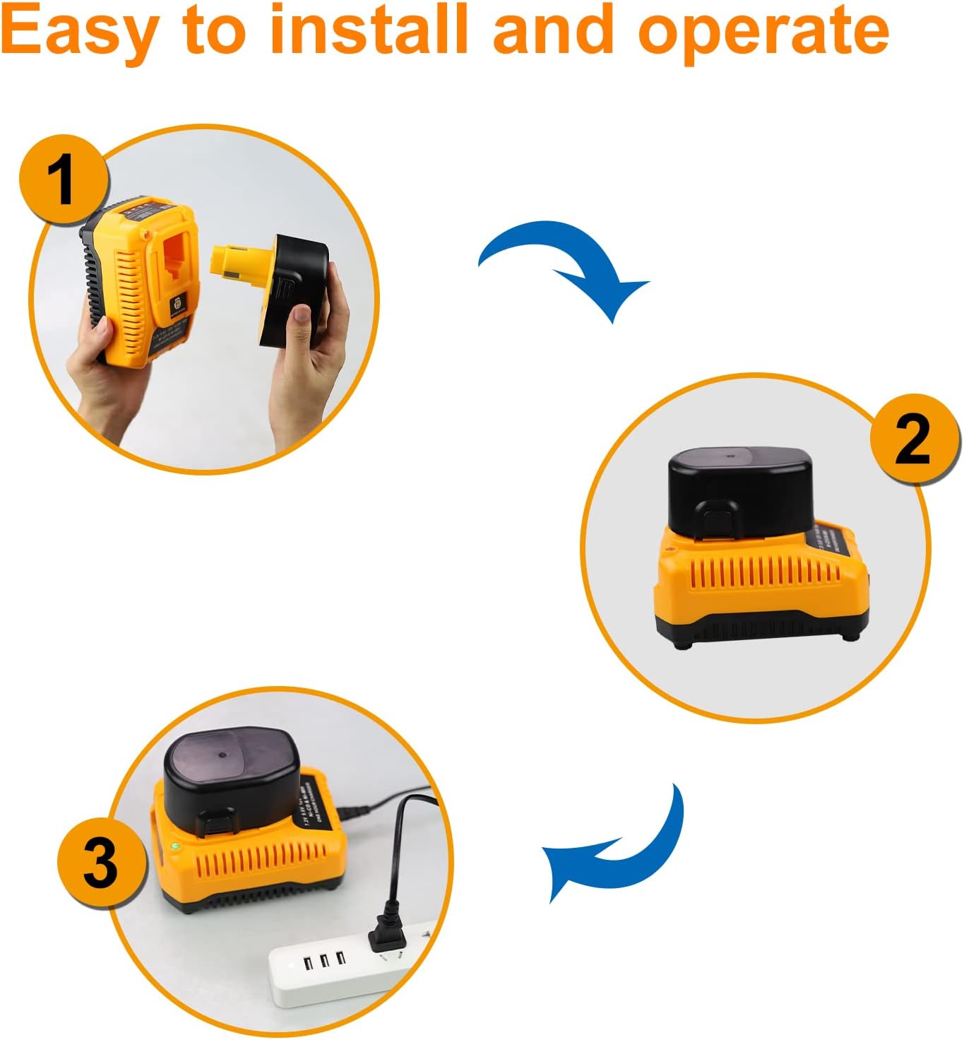 Dosctt 2 Packs 3600mAh Ni-Mh DC9091 DC9094 DW9091 DW9094 Battery Replacement for Dewalt 14.4V Battery DC9091 DC9094 DW9091 DW9094 DW983 DW9107 DE9091 DE9092 DE9038(Black)