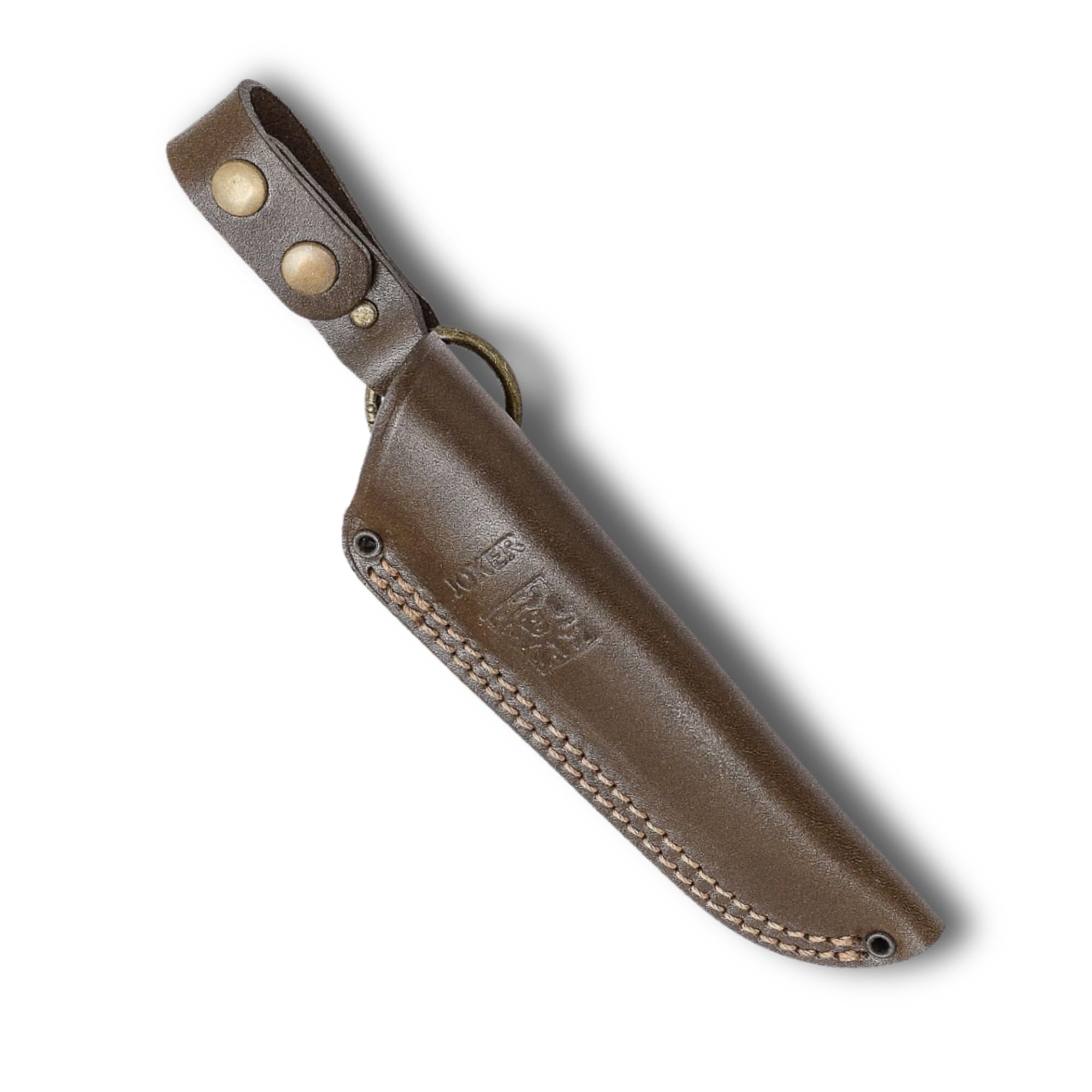 Joker CN144 Jagdmesser Ranger – 11 cm Klinge, Walnussholzgriff, braune Lederscheide – Outdoor-, Angel-, Jagd- und Campingmesser