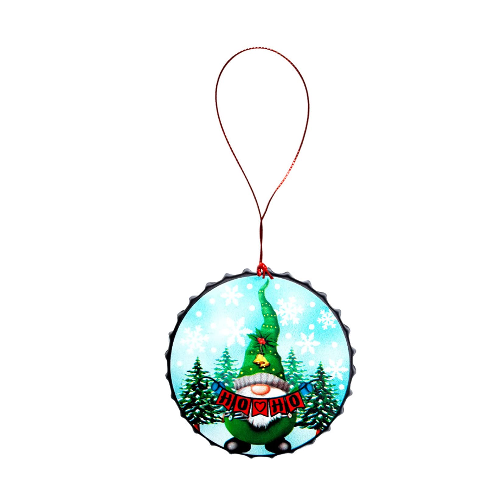 Buxuaaaa A Buxuaaa Christmas Ornaments Tree Decorations Sant Pattern Large Metal Bottle Cap For Holiday Hanging Decor Christmas Tree Decorations Ornaments Sant Hanging