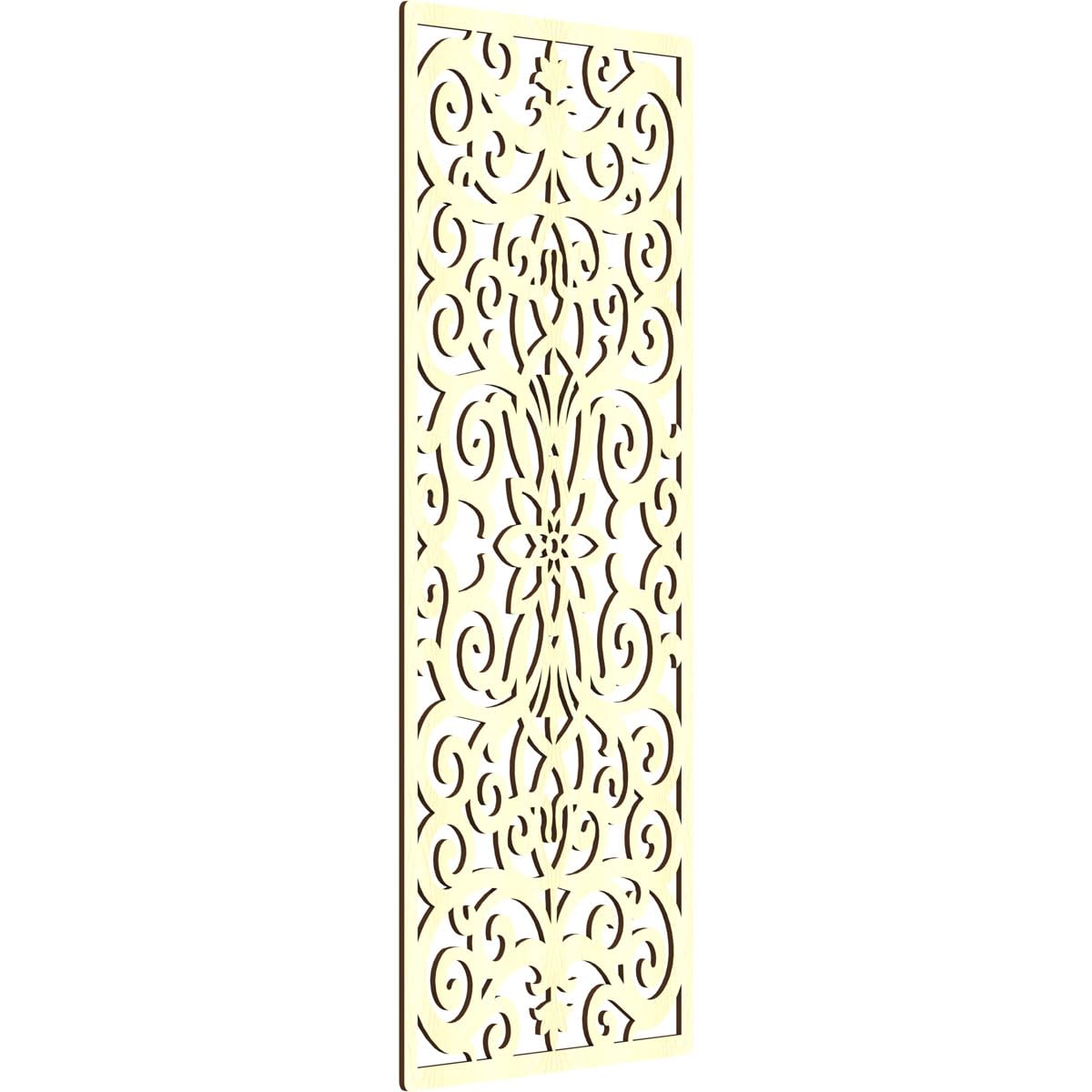 Buel Decorative Pierced Fretwork Wood Wall Panels, 21 3/8"W x 54 3/8"H x 1/4"T, Alder