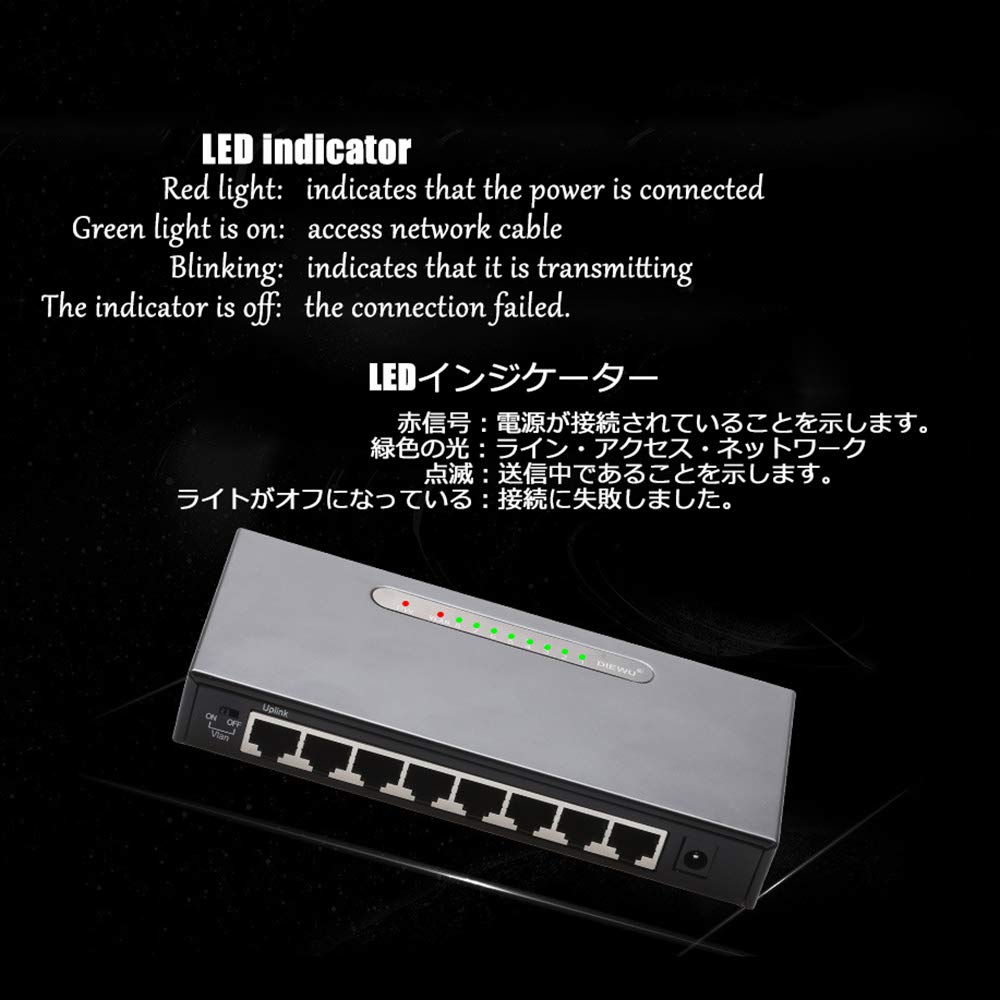 Gigabit Ethernet Switch 8 portów huby sieciowe i przełączniki Pełna 1000 m Gigabit Desktop-Switch nie zarządzany, biuro na kampusie domowej Plug and Play rozgałęziacz sieci