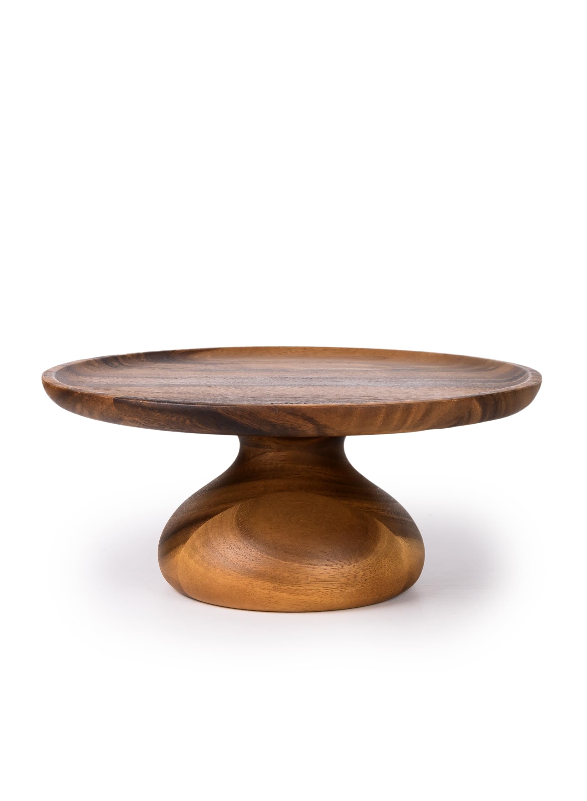 Billi Acacia Wooden Large Bulb Shape Base Cake Stand Ø32 x H13.5 cm – Elegant and Durable Serving Platter