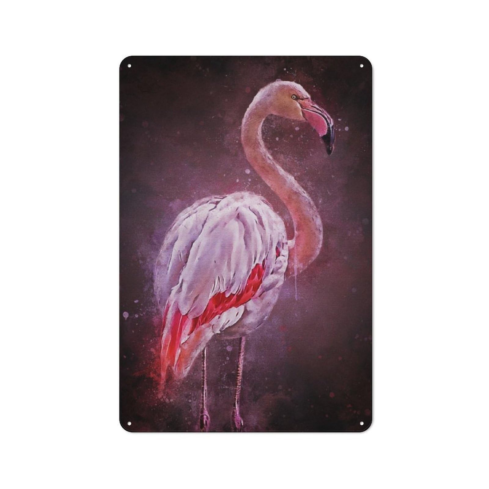 Junmoney Splatter Flamingos Metal Sign 30X20cm With For Workshop Wall, Rustic Decor, For Collectors Decorating Workshops And Hobby Rooms