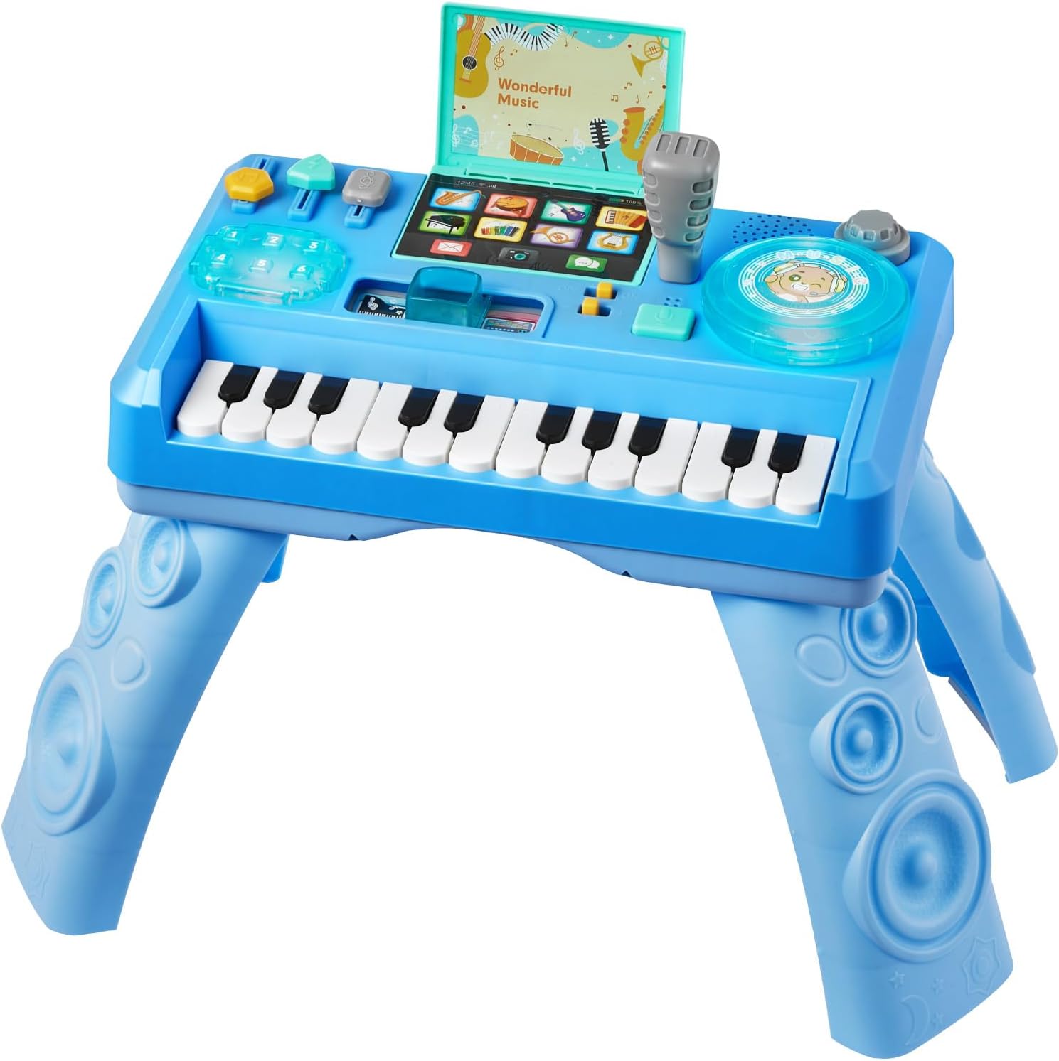VEVOR Baby DJ Playset for Toddlers 6-18 Months, Educational Musical Table Toys with 133 Sound Sources, Recording and LED DJ Turntable, Baby Activity Table for Birthday, for Kids Aged 6-18 Months