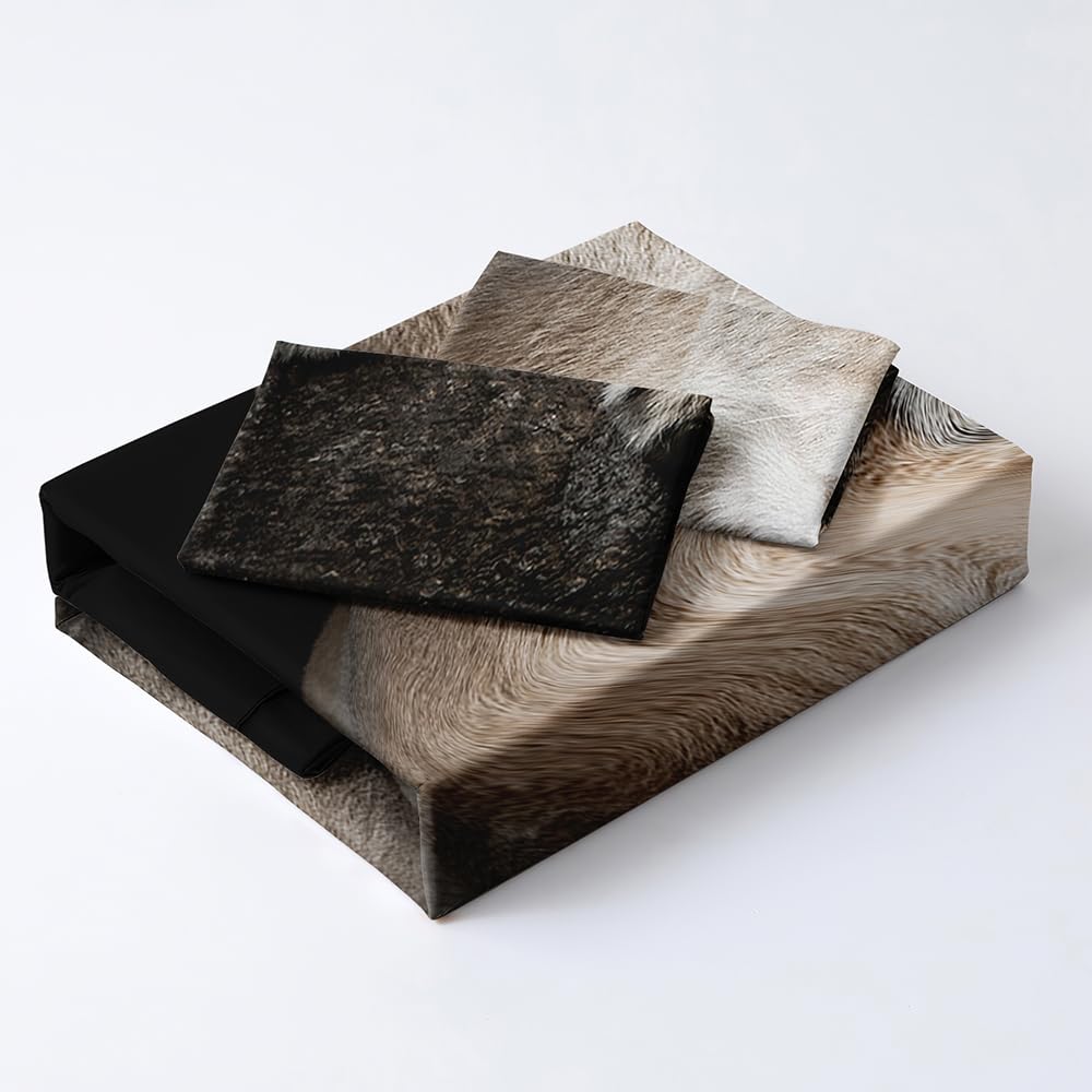 Löwe Komplet pościeli dziecięcej 155 x 220 cm, nadruk 3D, czarny, 3-częściowy, miękka poszewka na kołdrę z mikrofibry, dla nastolatków, chłopców i dziewczynek, nowoczesna poszewka na kołdrę z