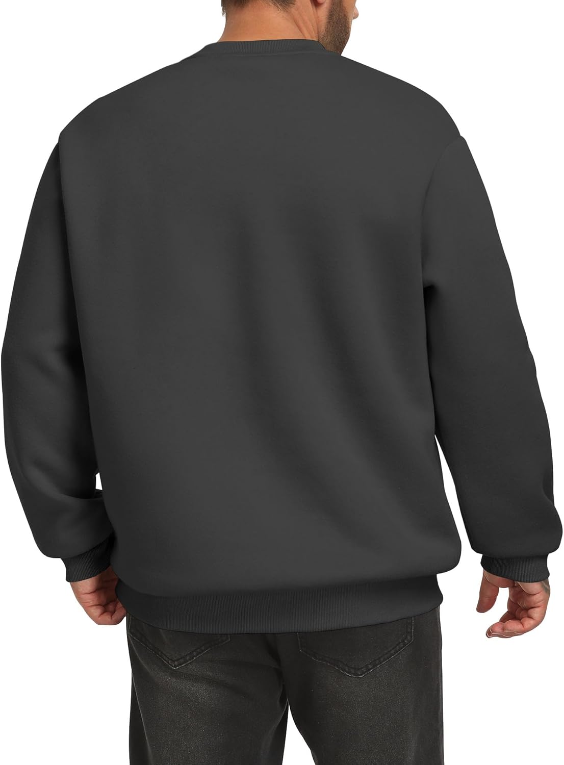 Men's Crewneck Sweatshirt Casual Long Sleeve Sweat Shirts Comfy Basic Winter Pullover Shirt - Image 4