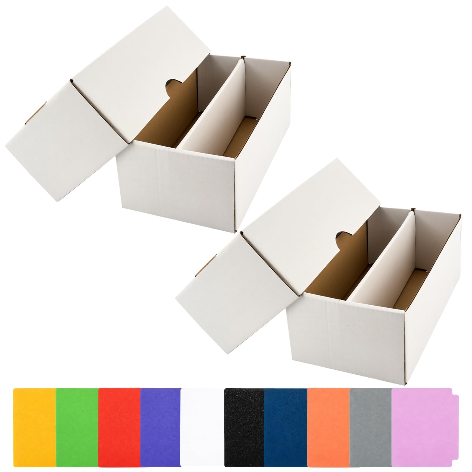 Bafeil Trading Card Storage Box 2 Pack with 10 Colour Dividers