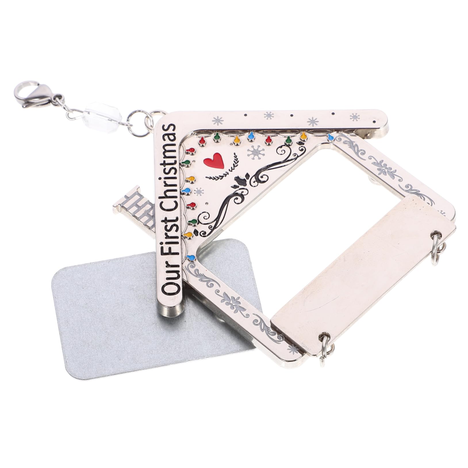 PRETYZOOM 3st Weihnachtsfotorahmen Personalisierte Anhänger Christbaumkugel Neue Hausschmuck Für Weihnachten Weihnachtsbilderrahmen-anhänger Gedenkdekorationen Diy Anhänger Silver Metall