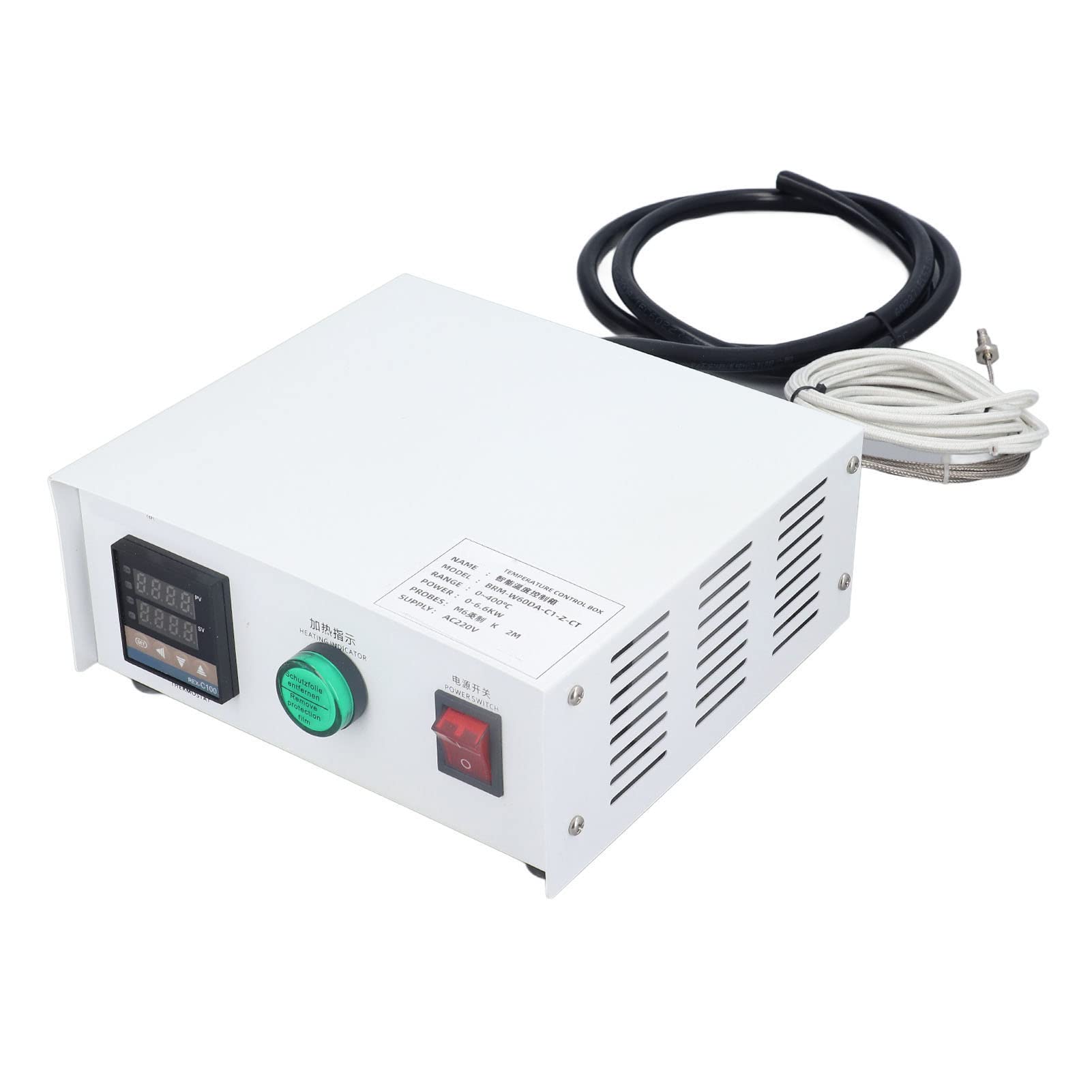 Ejoyous PID-Temperaturregler, Digitaler Edelstahl-Thermostat mit K-Sonde, AC220V SSR-Ausgang, 32 Bis 752 Fahrenheit, für Öfen, Wassertanks, Heizplattformen (#2)