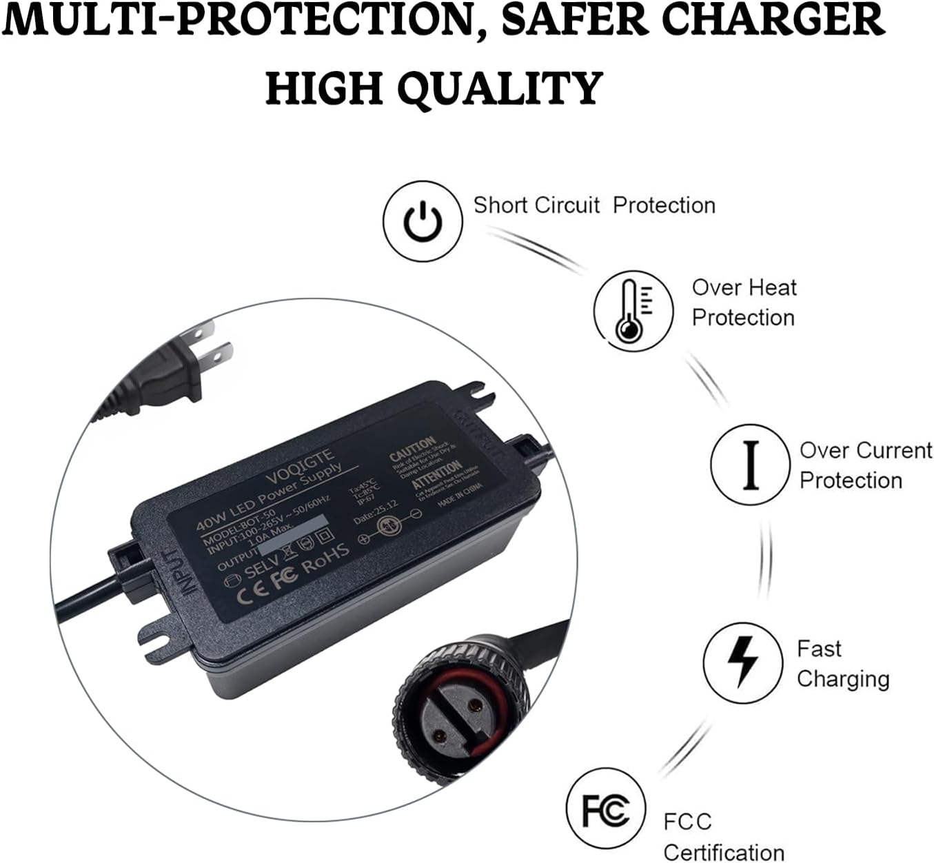 24V 40W Replacement Power Supply Compatible with Philips Hue Outdoor Low Voltage Philips Hue Lily Outdoor Smart Spotlight Lily XL LED Walkway Lights Weatherproof Charger AC Adapter Mains PSU