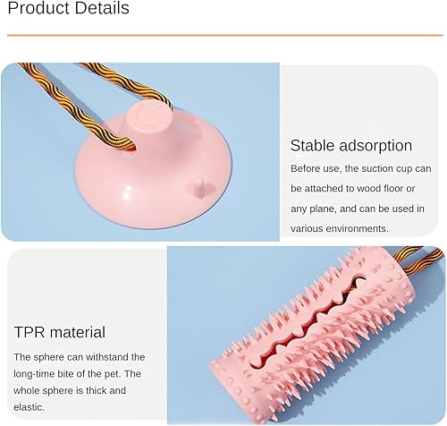 Miniatura 3 de Bola de cuerda para perro, juguete interactivo de tira y afloja, aburrimiento y estimulante con ventosa, juguete para perros masticadores agresivos,