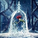 Diamond Painting, Searick 5D DIY Diamond Painting By Number Kits for Adults, Full Drill Rhinestone Embroidery for Home Wall Decoration, Rose