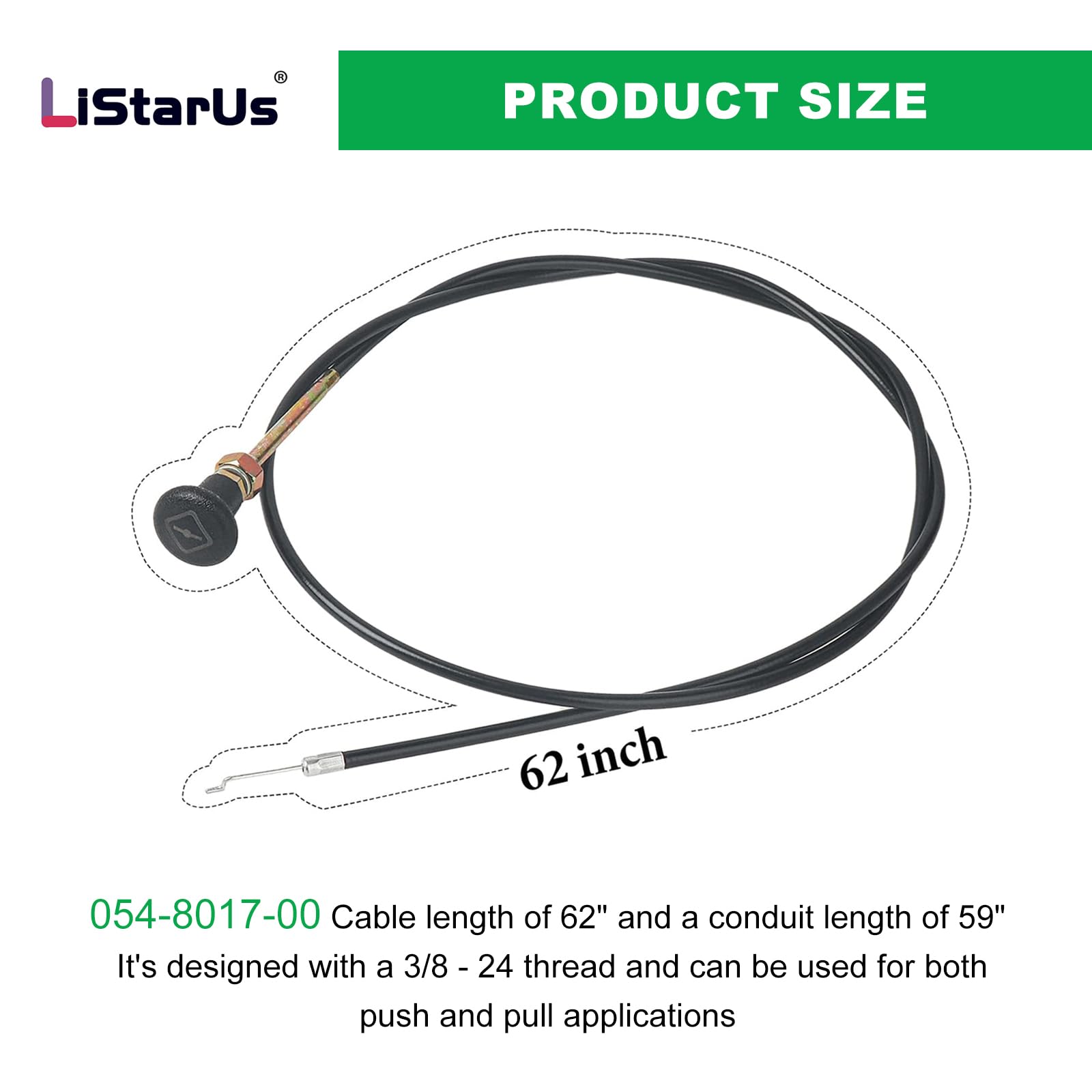 054-8017-00 Kabel dławikowy pasuje do kosiarki Bad Boy Stens 290-610, CZT, CZT Elite, Compact Outlaw, MZ Magnum, Maverick, Outlaw, XP, kabel dławika kosiarki pasuje do części kosiarki Bad Boy