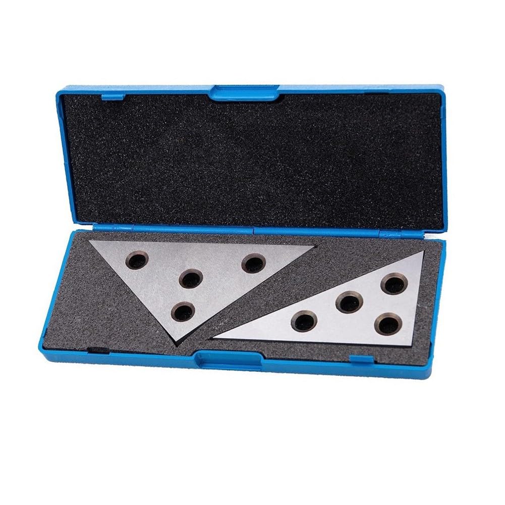 Set di 2 blocchi angolari con 30-60-90 e 45-45-90 gradi per utensili di precisione in metallo piastre angolari per ingegneria e uso in officina