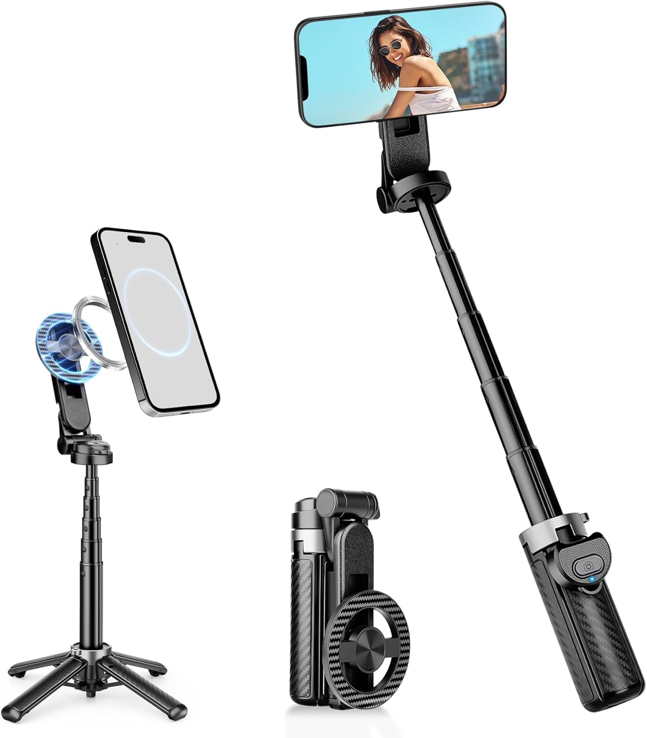 4-in-1 Magnetic Selfie Stick for iPhone – 360°Rotation & Quick-Draw Magnet Tripod for Instant Capture, Ultra-Compact & Pocket-Sized for Classic Selfies, Upper-Body Shots, and Small Group Photos 4-in-1 Magnetic Selfie Stick for iPhone – 360°Rotation & Quick-Draw Magnet Tripod for Instant Capture, Ultra-Compact & Pocket-Sized for Classic Selfies, Upper-Body Shots, and Small Group Photos