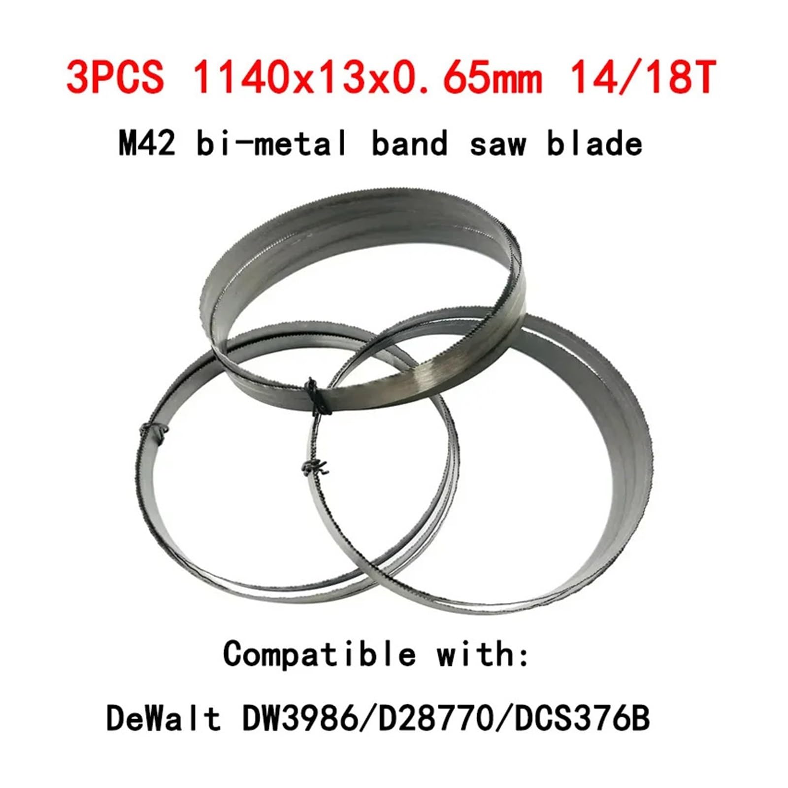 3 szt. 1140 przenośne brzeszczoty do pił taśmowych Bi Metal M42 brzeszczot do piły taśmowej 13 0.65mm 14/18 TPI do DW3986 48-39-0561