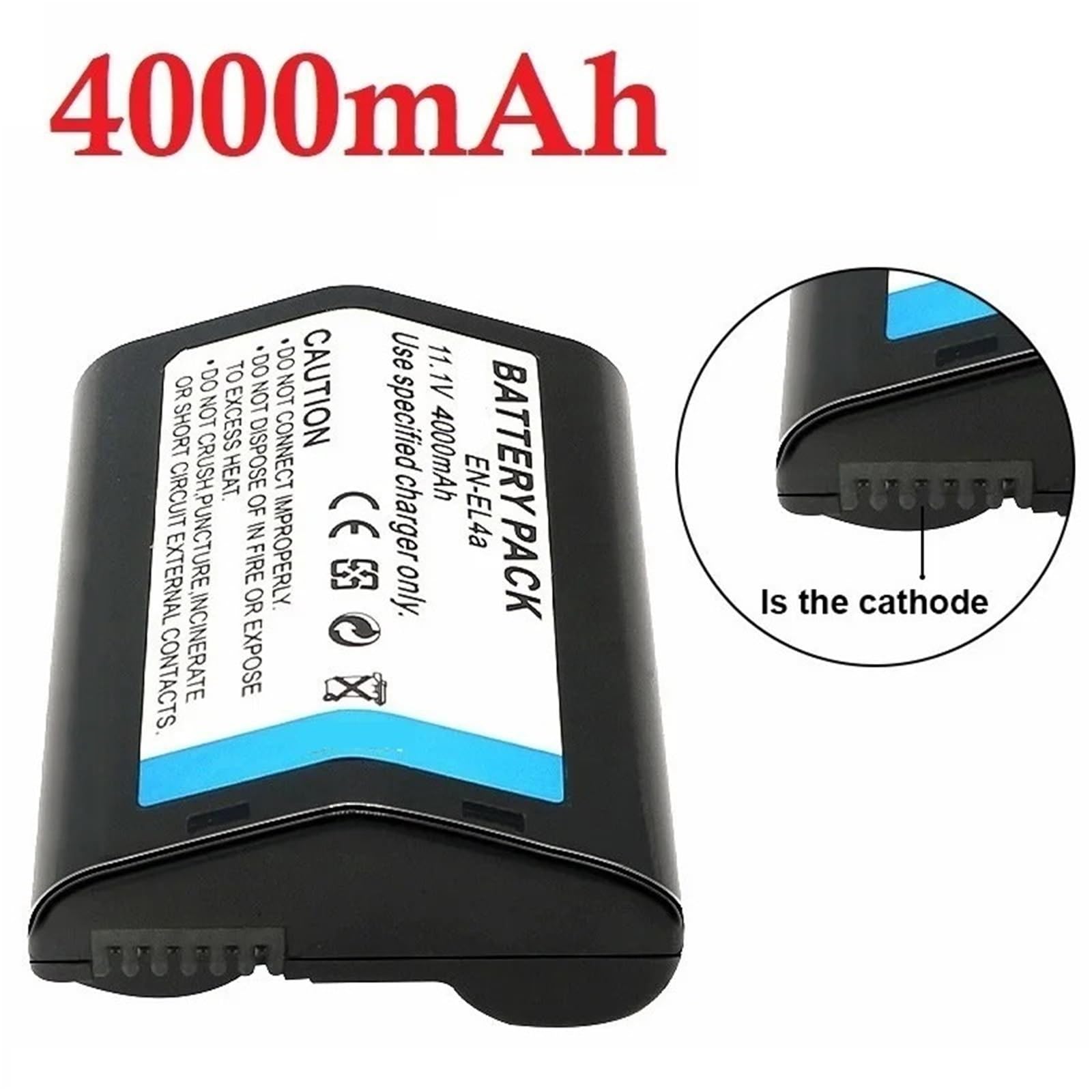 4000mAh en-EL4 EL4A for D2H D2Hs D2X D2Xs D3 D3S F6 MH-21 ENEL4 ENEL4A en EL4A en EL4 Caméra(2Pcs)