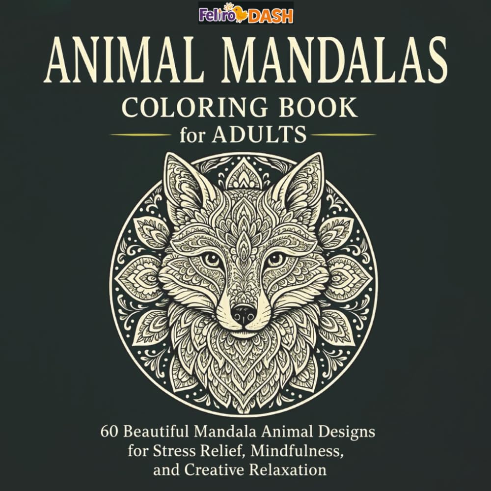 Animal Mandalas Coloring Book for Adults: 60 Beautiful Animal Mandala Designs for Stress Relief, Mindfulness, and Creative Relaxation