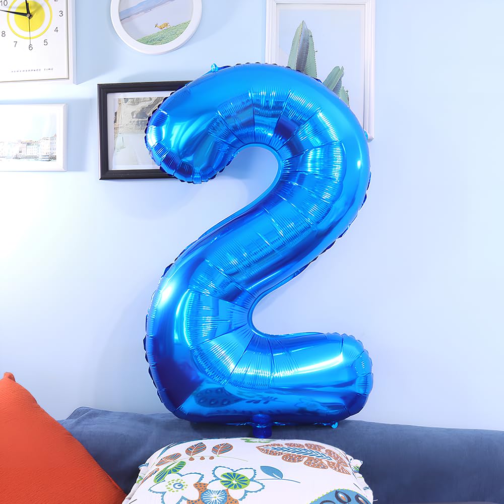 Foil Globo Número 5 Azul 40" (101cm), Inflable Helio o aire, Gigante Numeros 0-9, 10-19, 20-29, 30-100, Grande Globos Decoración para La Boda Aniversario y Cumpleaños Fiestas — view 392