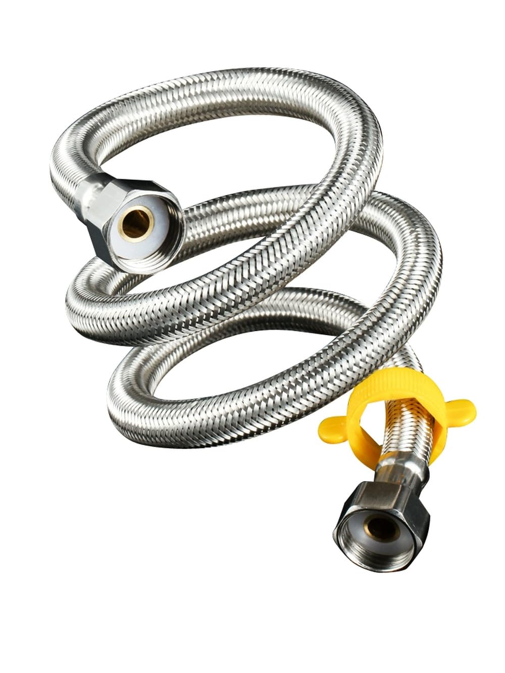 Manguera trenzada de acero inoxidable 304, calentador de agua, conexión de grifo de inodoro, manguera de entrada a prueba de explosiones de alta presión DN15(Length: 70cm)