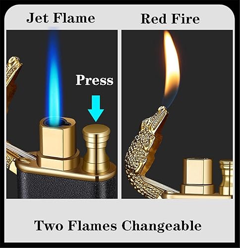 Miniatura 5 de Encendedor mágico de cocodrilo de doble llama, encendedor de doble arco recargable, encendedor de arco para exteriores, impermeable, resistente al