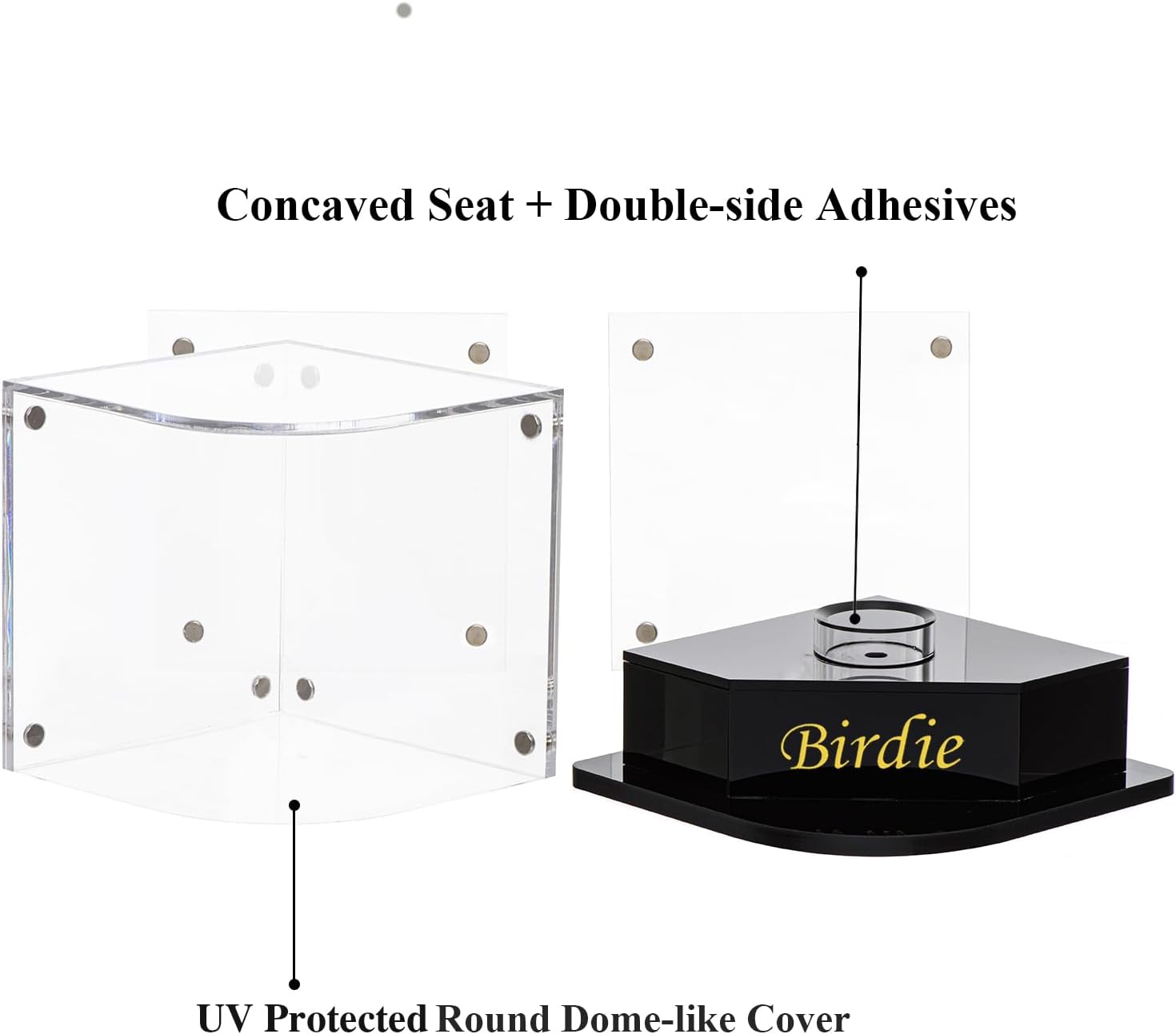 Golf Ball Display Case for Hole-in-One Golf Ball with Background Display Frame, Golf Gifts, Accessories for Men and Women, Golden Stamped Hole in One (Birdie)