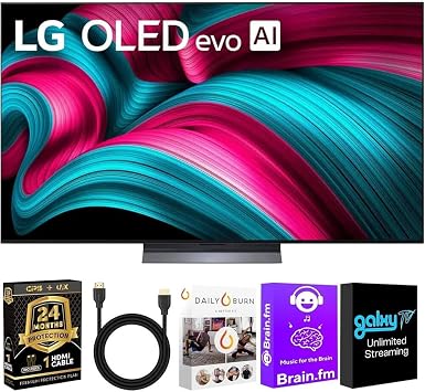 LG OLED77C5KIT1 OLED evo AI 4K Smart TV w/A9 Gen8, 144Hz, Dolby Vision/Atmos, HDR10, AI Upscaling, Alexa + UAX 4K HDMI