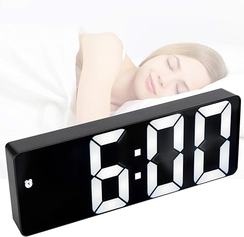 Miniatura 9 de Reloj digital, funcionamiento silencioso duradero, reloj de escritorio compacto y simple, activado por voz, dormitorio de regalo para oficina y hogar