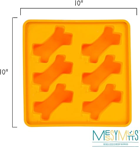 Miniatura 10 de Messy Mutts Molde de silicona enmarcado para paletas  Bandeja de 10 x 10 pulgadas  6 golosinas fáciles de llenar por bandeja  Líneas de llenado de