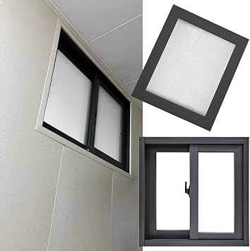 Horizontal Sliding Window Replacement for Home/Basement/Sheds/Garage, Black Double Pane Windows for Houses 60 54 50 46 42 40 36 32 30 28 24 22 20 18 14 Inch, Custom SizeWxH 36x14in
