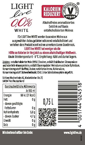 LIGHT live alkoholfrei 0,0% Wein Weiß (6 x 0,75 l)