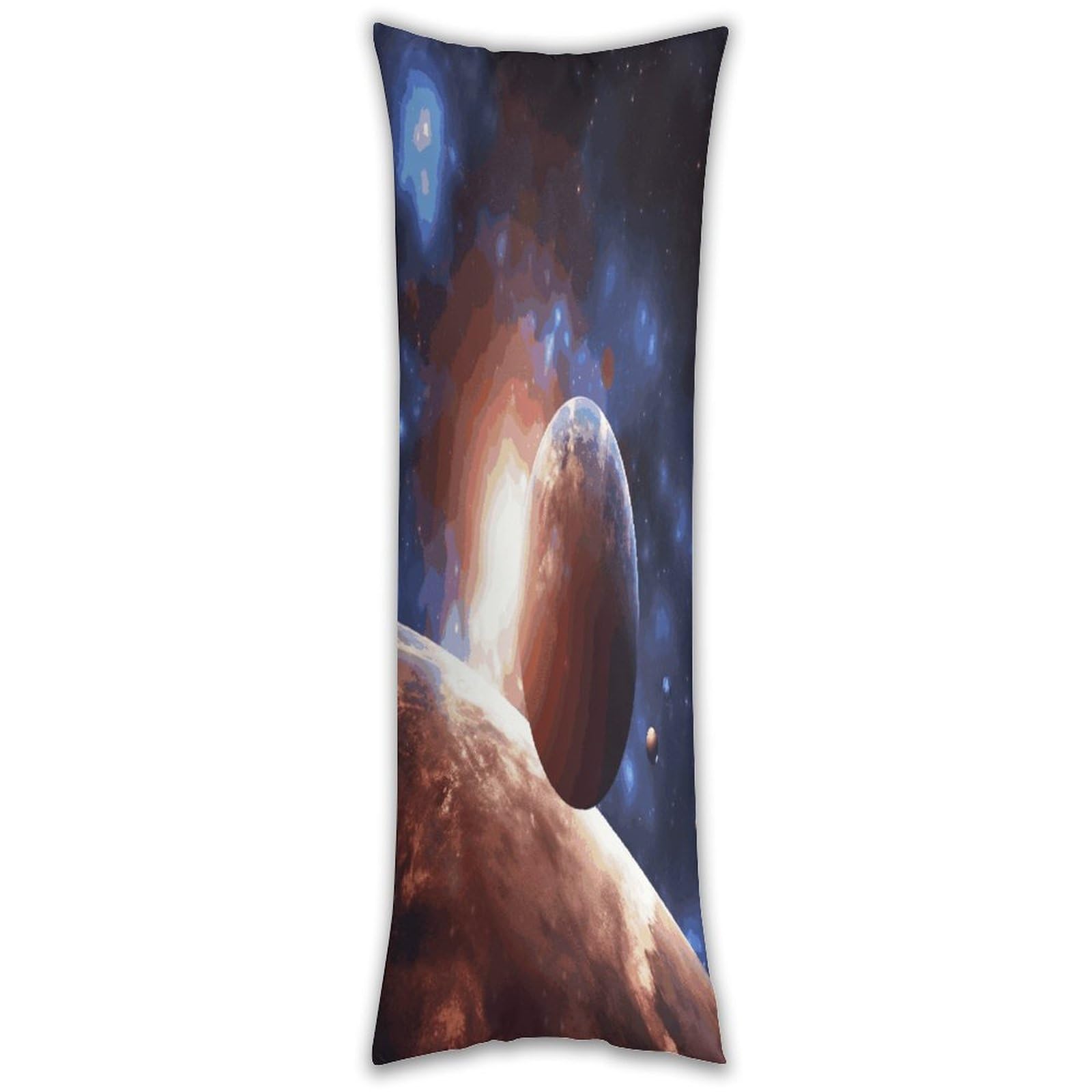 Planets in Space Background Long Pillow Case with Zipper Ultra Soft Microfiber Long Pillow Cover Breathable Body Pillow Protector Soft Wrinkle Pillowcase for Bed Sofa Bedroom 53 X 19 in
