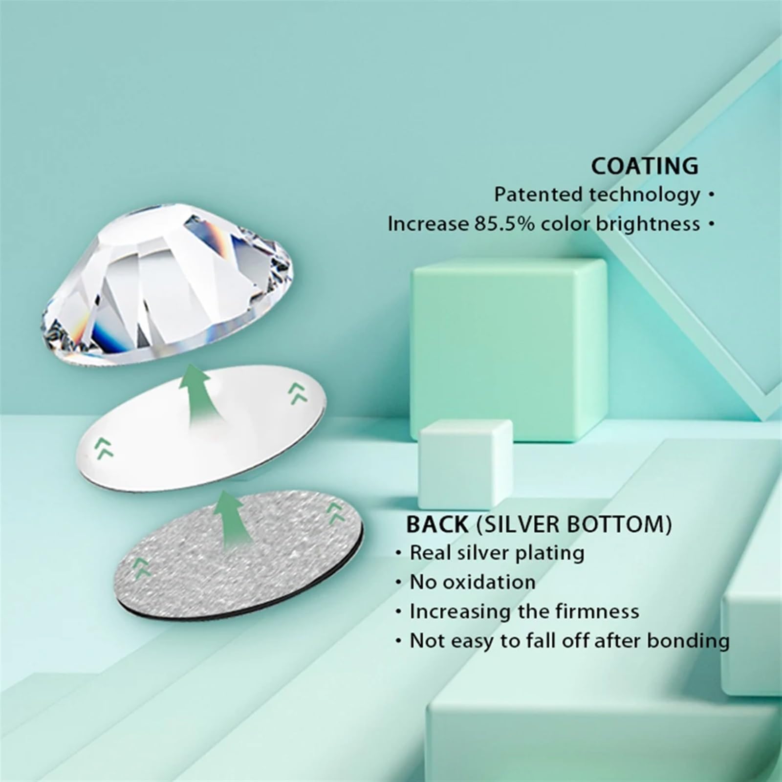 Strass Hotfix Fissaggio Cristalli Cristales Flatback Back Non Hotfix Strass for Borse Indumento Fai Da Te Nail Art(125 Rose,5mm SS20 1440pcs)