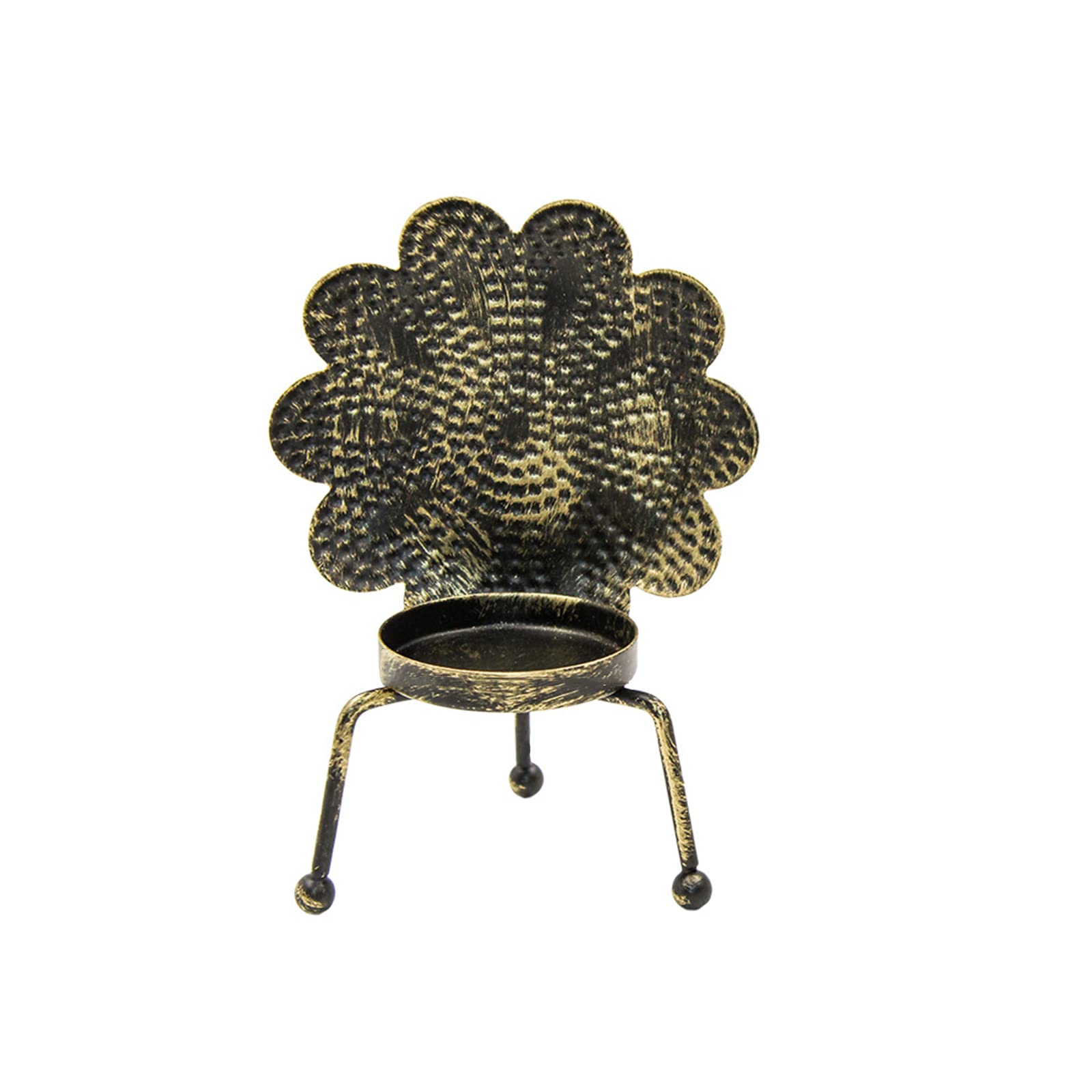 Nucelit Wrought Iron Round Petal Holder Candlestick Decor Ornament for Home Living Room Restaurant Decoration Holder for Wedding
