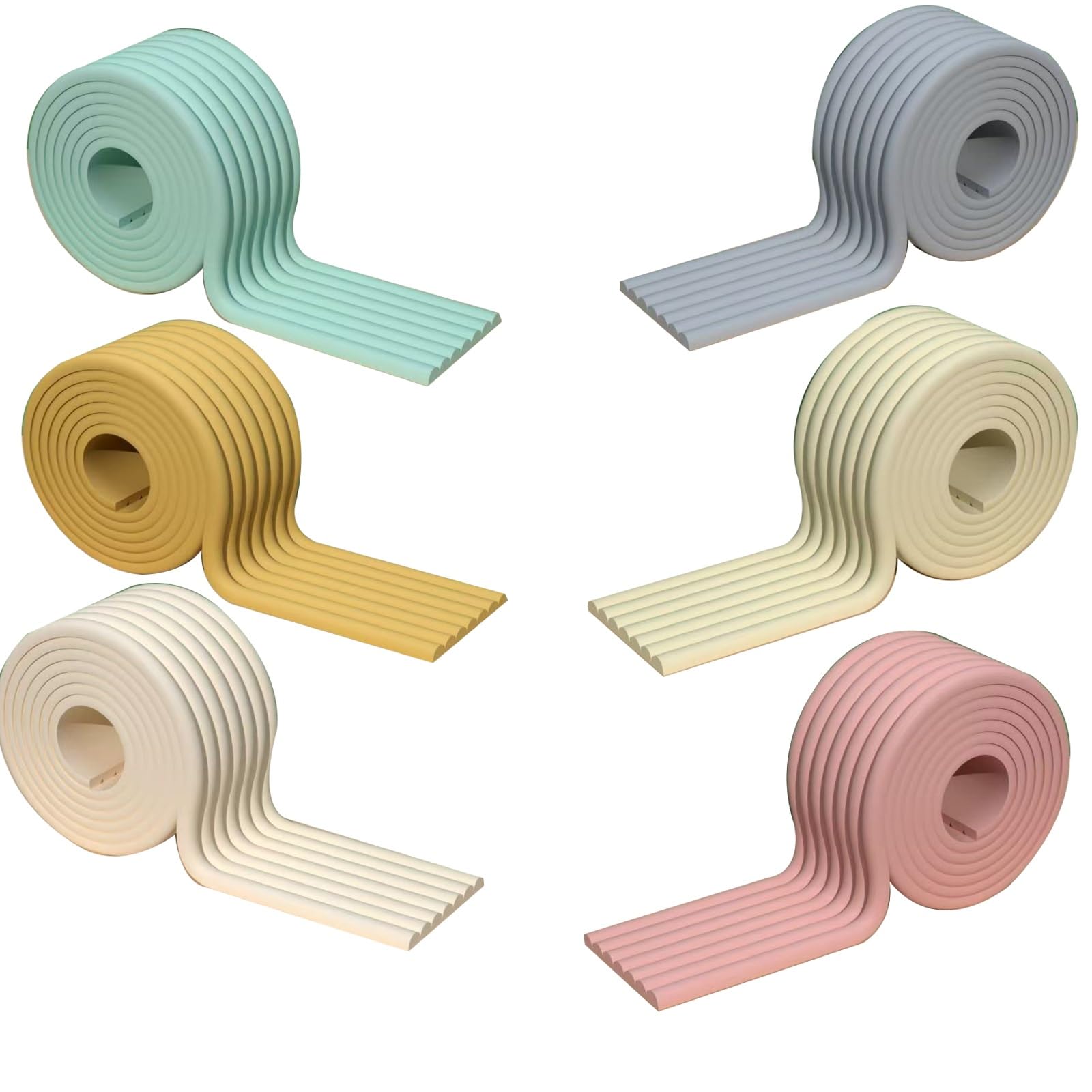 Protezioni for angoli di sicurezza del tavolo, protezione spessa for paraurti del tavolo, protezione in morbida schiuma di gomma resistente, con nastro adesivo resistente, forma a W, for mobili di div