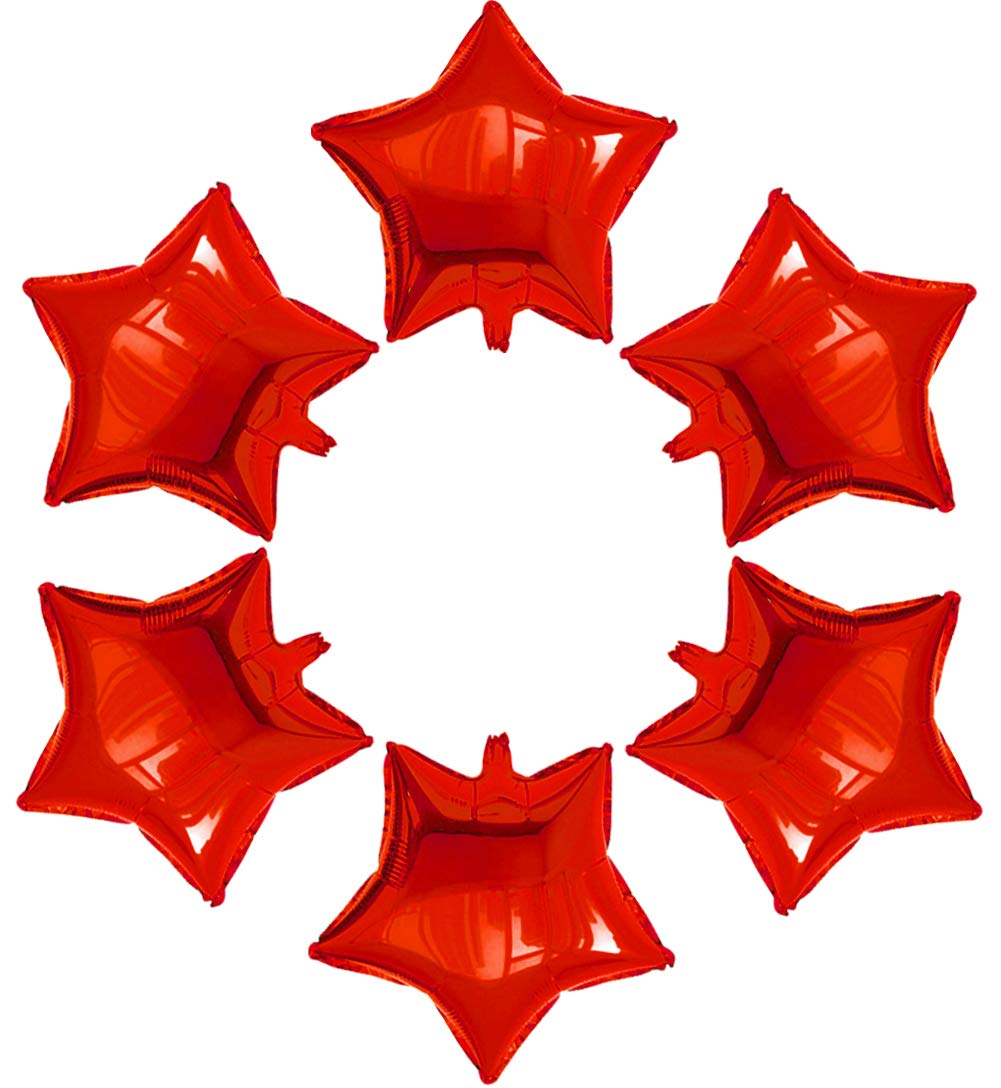 24 Pcs 18" Red Star Balloons Foil Balloons Mylar Balloon for Baby Shower, Gender Reveal, Wedding, Magical Prom or Engagement Party Decoration