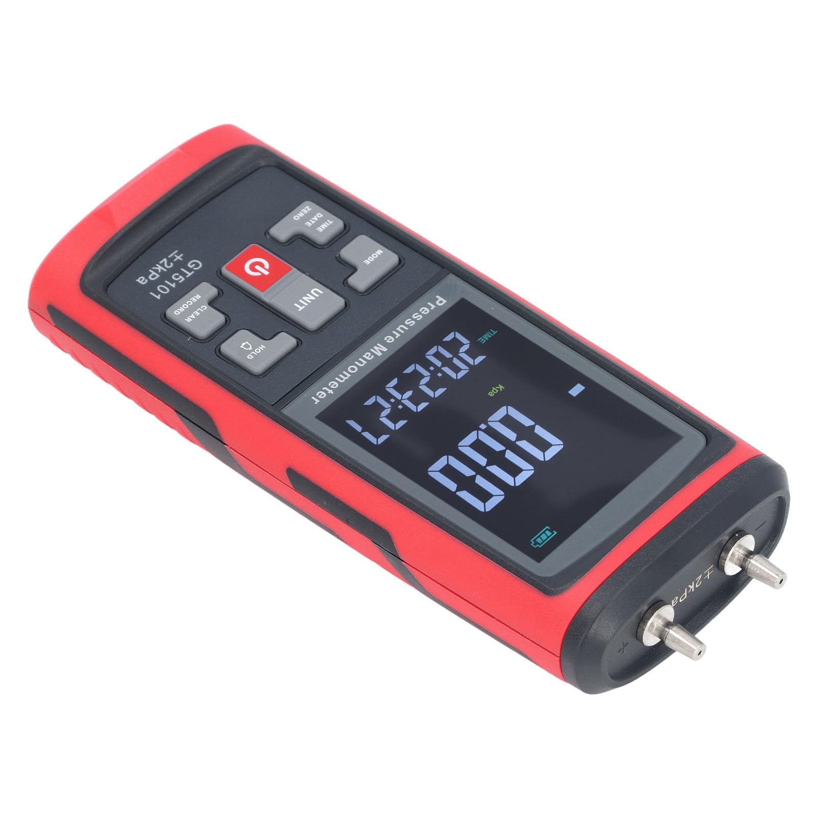 Hyuduo Manómetro Diferencial Digital, Carcasa de ABS con Retroiluminación LCD, Rango de 2KPa para Calderas HVAC, Salas Blancas, Calibración de Sistemas de Gas