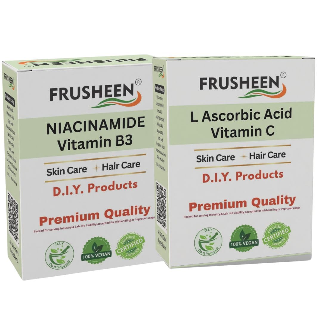 Niacinamide and Ascorbic Powder (Vitamin B3 & Vitamin C) for DIY making Skin Care Products Soap, Serum, Cream, Face wash Brightening, Anti-Aging, Even Tone 100gm Each-image-49
